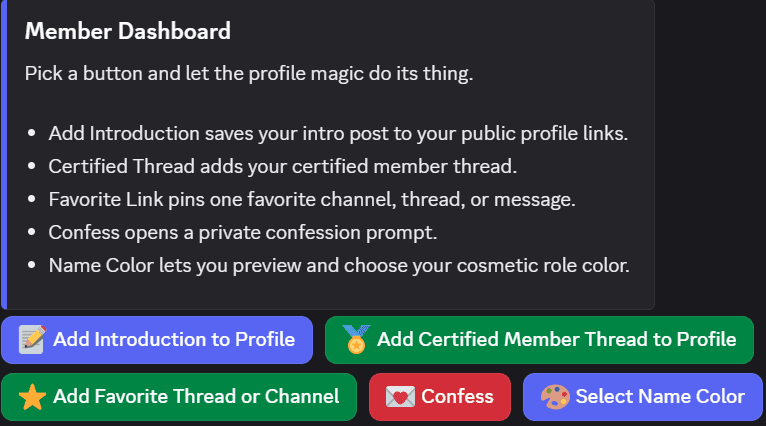 Redacted member dashboard bot screenshot